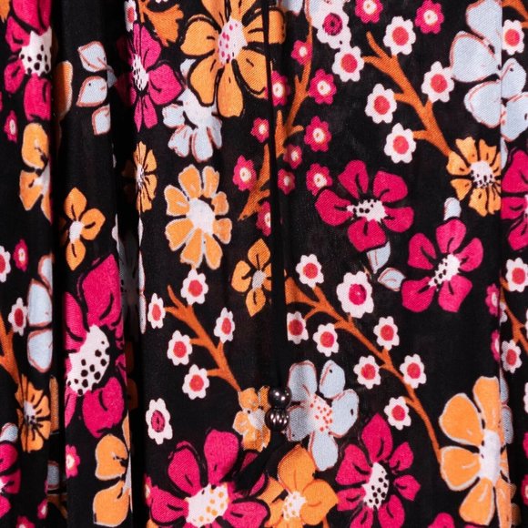 Free People Women's Dress Floral V-Neck Pockets Long Sleeve Collared Shift Small - Picture 5 of 10